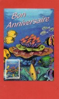 NOUVELLE CALEDONIE : PAP CARTE POSTALE " BON ANNIVERSAIRE" POISSONS TROPIQUAUX - Ganzsachen