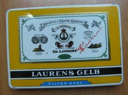 AC - LAURENS GELB # 2 MANUFACTURE DE CIGARETTES EGYPTIENNES EMPTY TIN BOX - Tabaksdozen (leeg)