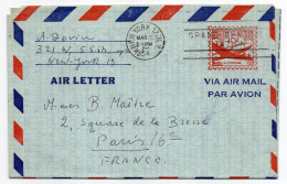 USA--1954--Aérogramme De NEW-YORK  (N-Y) Pour PARIS-France - Cartas & Documentos