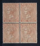 BERMUDA: SG 2  Block Of 4, 2 X  MNH/** Postfrisch And 2 X MH/*  Cat Value UKP 1800 Approx   1865 - Bermudes