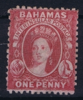 BAHAMAS:  SG 22  Mi Nr 5 Aa Carmine Lake , Perf 12,5  1863 Watermark CC MH/* Falz/ Charniere - Bahamas (1973-...)