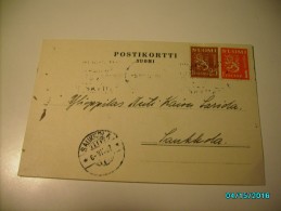 FINLAND  1937 POSTCARD  HELSINKI  TO SAUKKOLA , 0 - Covers & Documents