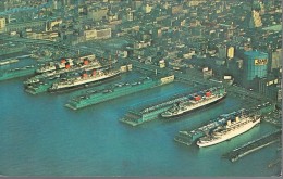 Postcard Aerial View (Vue Aérienne) Of New York CIty Piers And The Docks (Port) (1966) - Panoramische Zichten, Meerdere Zichten