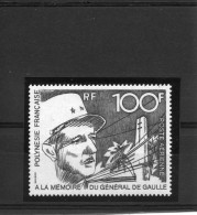 Polynésie  PA _ Mémorial  Au Général  De Gaule 100F - Unused Stamps