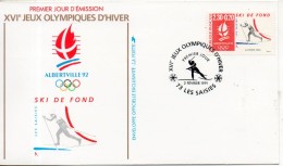 France. Enveloppe FDC. Jeux Olympiques  D'hiver. Ski De Fonds. Les Saisies. 2/02/1991 - 1991-2000
