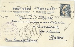 LBL37ETR - AFRIQUE DU SUD - CARTE POSTALE  DU 2/6/1942 POUR COCOBEACH CENSURE - Covers & Documents