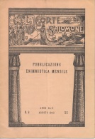 05262 "LA CORTE DI SALOMONE - PUBBLICAZIONE ENIMMISTICA MENSILE -  ANNO XL - N. 5 - MAGGIO 1940 - XVIII" ORIGINALE - Games