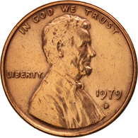 Monnaie, États-Unis, Lincoln Cent, Cent, 1979, U.S. Mint, Denver, TTB, Laiton - 1959-…: Lincoln, Memorial Reverse