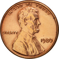 Monnaie, États-Unis, Lincoln Cent, Cent, 1980, U.S. Mint, Philadelphie, TTB+ - 1959-…: Lincoln, Memorial Reverse