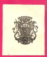 EX-LIBRIS ANCIEN  - FORMAT (9 X 11 Cm) . - Ex-libris