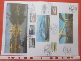 THEME:TRAIN A GRANDE VITESSE TGV TRANSPORTS CHEMIN DE FER FRANCAIS AVIGNON TGV TRAIN VELO  BLOC FEUILLET 5 TIMBRES - Used