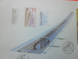 THEME:TRAIN A GRANDE VITESSE TGV TRANSPORTS CHEMIN DE FER FRANCAIS CARNET TGV TRAIN BLOC FEUILLET BLEU 1 TIMBRE - Afgestempeld