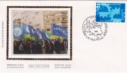 2405  FDC Soie Belgique Syndicat CGSLB Libéral 100 Ans Sur Document Poste 27-4-1991 1310 La Hulpe - 1991-2000