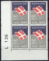 DENMARK  # FROM 1969  BLOCK  OF 4 :  L 136** - Unused Stamps