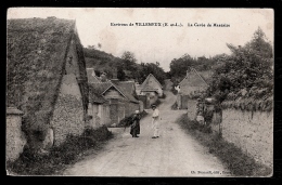 CPA ANCIENNE- VILLEMEUX (28)- LA CAVÉE DE MAUZAINE- RUE PRINCIPALE- VIEILLES MAISONS- TOIT DE CHAUME- ANIMATION - Villemeux-sur-Eure