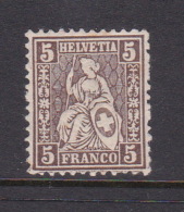 Switzerland 1864 Helvetia, 5 Franco Brown Mint - Ongebruikt