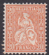 Switzerland 1864 Helvetia, 20 Orange Brown Mint - Ongebruikt