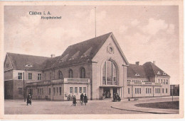 CÖTHEN In Anhalt Haupt Bahnhof Köthen Belebt Handwagen Fahrrad 23.12.1931 Gelaufen - Koethen (Anhalt)