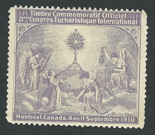 B29-38 CANADA 1910 Eucharistic Congress Montreal Angels Violet Used - Local, Strike, Seals & Cinderellas