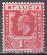 St Lucia    Scott No  58    Unused Hinged     Year  1907 - Ste Lucie (...-1978)