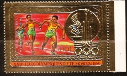 CENTRAFRIQUE Jeux Olympiques MOSCOU 80. Yvert PA 239 ** MNH.  Surcharge OR - Ete 1980: Moscou