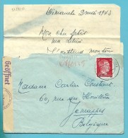 Brief (met Inhoud) Met Stempel STUTTGART Op 3/5/1943 Naar Jemappes , Met Censuur Gepruft - Weltkrieg 1939-45 (Briefe U. Dokumente)