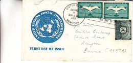 Nations Unies - New York - Lettre De 1953 - Expédié Vers La Birmanie - Brieven En Documenten