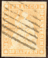 Schweiz Strubel 20 Rp. Gr.SF Zu#25B 7-teilige Genfer Raute - Usados