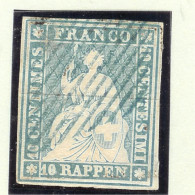 Schweiz Strubel 10 Rp. SF Gr. Zu#23A Blaue Raute - Usados