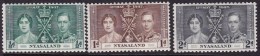 Nyasaland 1937 Coronation Sc 51-53 Mint Never Hinged - Nyassaland (1907-1953)