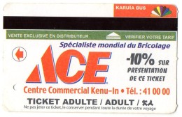 TICKET BUS  FRANCE  NOUVELLE -CALEDONIE  KARUIA BUS  Ace - World