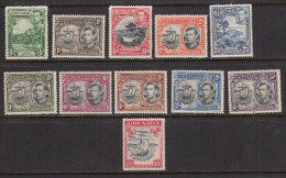 Grenada 1938-50 Mint No Hinge, Mint Mounted, See Desc, Sc# 131-142, SG 153-162,163e - Grenada (...-1974)