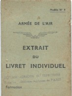 Armée De L´Air / Carte /Extrait DuLivret Individuel / Défense Aérienne Du Territoire/François BOULET/ 1946   OL73 - Aviazione