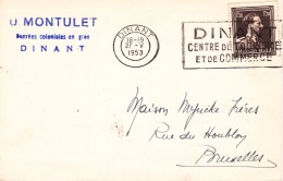 845 - Dinant - U. Montulet - Denrées Coloniales  1953 - 1934-1935 Leopold III.