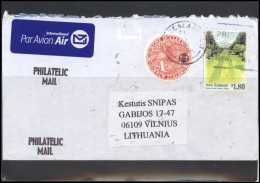 NEW ZEALAND Brief Postal History Envelope Air Mail NZ 004 Landscape Birds Shaped Stamps - Brieven En Documenten