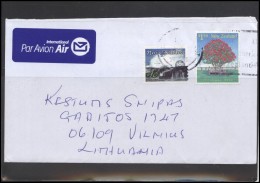 NEW ZEALAND Brief Postal History Envelope Air Mail NZ 006 Christmas Curio Bay Landscape - Lettres & Documents