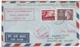 LUXEMBURGO RUMELANGE CC PRIMER VUELO PARIS AUCKLAND 1957 - Sonstige & Ohne Zuordnung