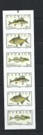O) 2001 SWEDEN, FISHES, PAINTING OF WILHELM VON WRIGHT, ADHESIVES - STICKERS, XF - 1904-50