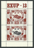 B33-17 CANADA 1981 EXUP XIII UPM Philatelic Exhibition Sheet 1 - Local, Strike, Seals & Cinderellas