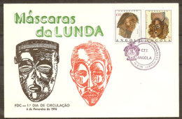 Angola FDC 1976 Masques Africains De Lunda FDC African Masks From Lunda - Angola