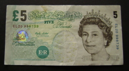 5 FIVE POUNDS ENGLAND GREAT BRITAIN    BANKNOTE - Other & Unclassified
