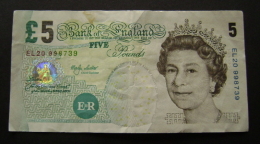 5 FIVE POUNDS ENGLAND GREAT BRITAIN    BANKNOTE - Autres & Non Classés