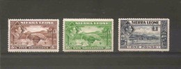 SIERRA LEONE 1938 5s, 10s, £1 SG 198/200 3 TOP VALUES OF THE SET LIGHTLY MOUNTED MINT Cat £81 - Sierra Leone (...-1960)