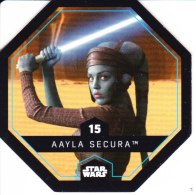 STAR WARS 2015 Vignette Jeton Image Carte LECLERC Disney Numéro 15 AAYLA SECURA - Episodio I