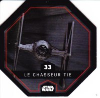 STAR WARS 2015 Vignette Jeton Image Carte LECLERC Disney Numéro 33 LE CHASSEUR TIE - Episode I