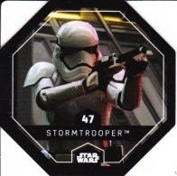 STAR WARS 2015 Vignette Jeton Image Carte LECLERC Disney Numéro 47 STORMTROOPER - Episode I