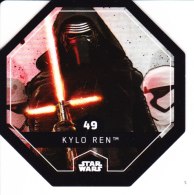 STAR WARS 2015 Vignette Jeton Image Carte LECLERC Disney Numéro 49 KYLO REN - Episode I