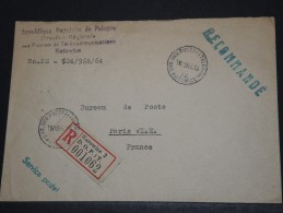 POLOGNE - Env Recommandée De L'administration Des PTT Pour Paris - A Voir - Lot P17729 - Lettres & Documents