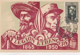 ALGERIE  CARTE MAXIMUM LEGION ETRANGERE  1950 - Cartes-maximum