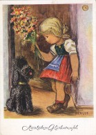 Arnulf - Blonde Girl W Poodle Dog - Kokoschka